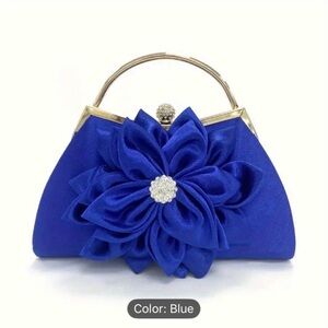 Elegant Blue Floral Clutch
